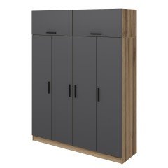 Minar Kale 4 Doors, 2 C Wardrobe and Wardrobe Gold Anthracite