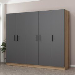 Minar Kale 5 Doors 2 Door Cabinet Gold Anthracite