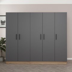 Minar Kale 5 Doors 2 Door Cabinet Gold Anthracite