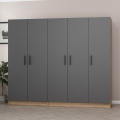 Minar Kale 5 Doors 2 Door Cabinet Gold Anthracite