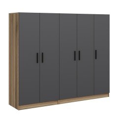 Minar Kale 5 Doors 2 Door Cabinet Gold Anthracite