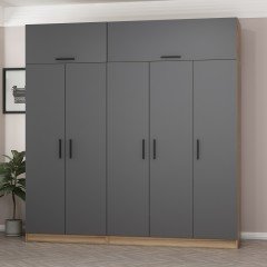 Minar Kale 5 Doors, 2 C Wardrobe and Wardrobe Gold Anthracite