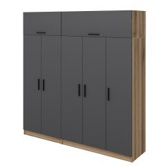 Minar Kale 5 Doors, 2 C Wardrobe and Wardrobe Gold Anthracite