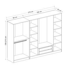 Minar Kale 6 Sections 2 C Wardrobe Dore