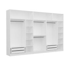 Minar Kale 8 Doors, 2 Mirrors, 4 Drawers and Wardrobe White