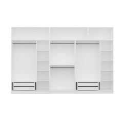 Minar Kale 8 Doors, 2 Mirrors, 4 Drawers and Wardrobe White