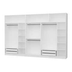 Minar Kale 8 Doors, 2 Mirrors, 4 Drawers and Wardrobe White