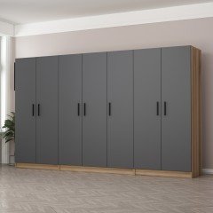 Minar Kale 7 Doors 2 C Wardrobe Gold Anthracite