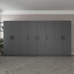 Minar Kale 8 Doors 2 Drawers Wardrobe Anthracite