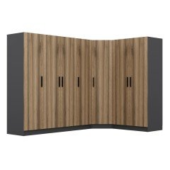 Minar Kale 7 Doors 2 O Corner Wardrobe Anthracite Dore