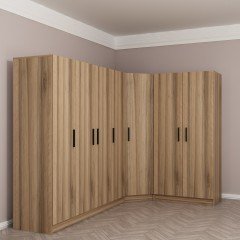 Minar Kale 7 Doors 2 O Corner Wardrobe Gold