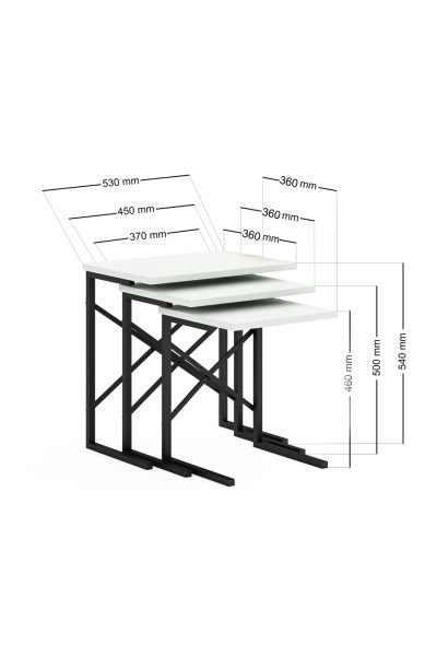 Ceramical Zg1 3-Piece Nesting Table - White