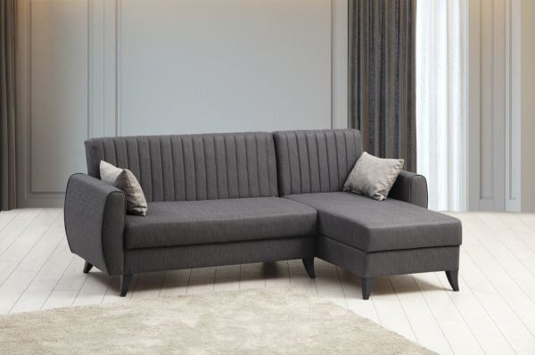 Alkon Storage Box Base L Corner Sofa - Dark Gray