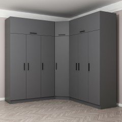 Minar Kale 7 Doors 4 O Corner Wardrobe + Wardrobe Anthracite