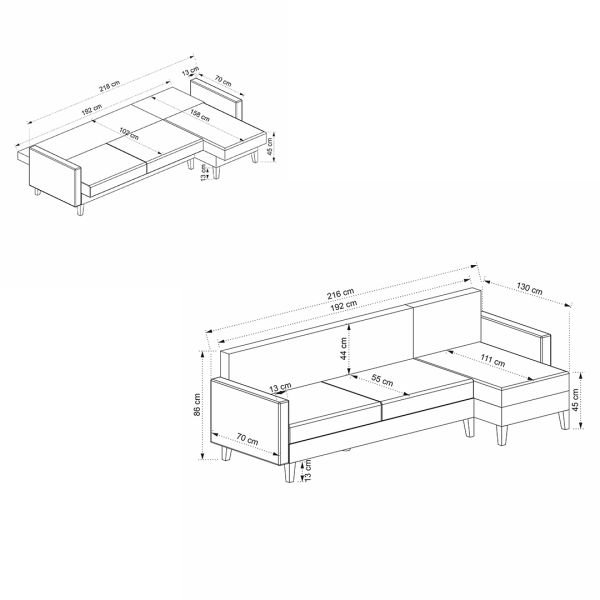 Alkon Storage Box Base L Corner Sofa - Dark Gray