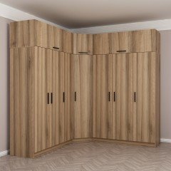 Minar Kale 7 Doors 4 O Corner Wardrobe + Wardrobe Gold