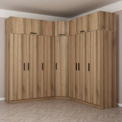 Minar Kale 7 Doors 4 O Corner Wardrobe + Wardrobe Gold