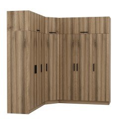 Minar Kale 7 Doors 4 O Corner Wardrobe + Wardrobe Gold