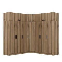 Minar Kale 7 Doors 4 O Corner Wardrobe + Wardrobe Gold