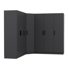 Minar Kale 7 Doors 4 O Corner Wardrobe Anthracite