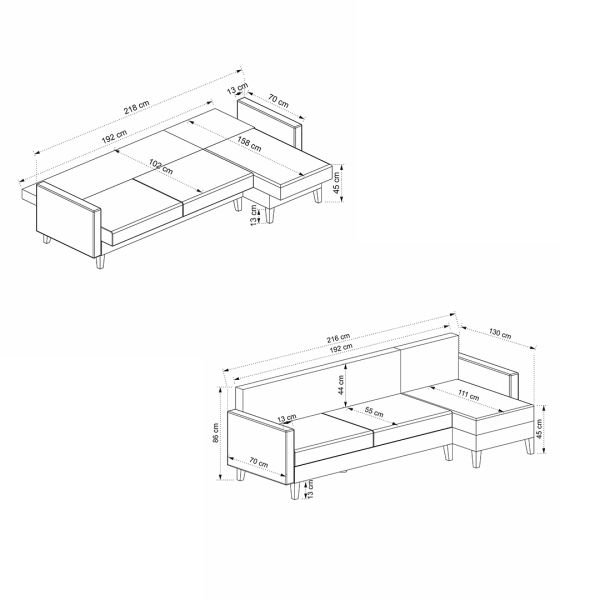 Zaden L-shaped Corner Sofa with Storage Base