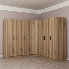 Minar Kale 7 Doors 4 O Corner Wardrobe Gold