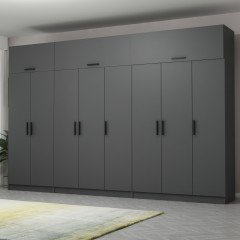 Minar Kale 8 Doors, 4 Drawers and Wardrobe Anthracite