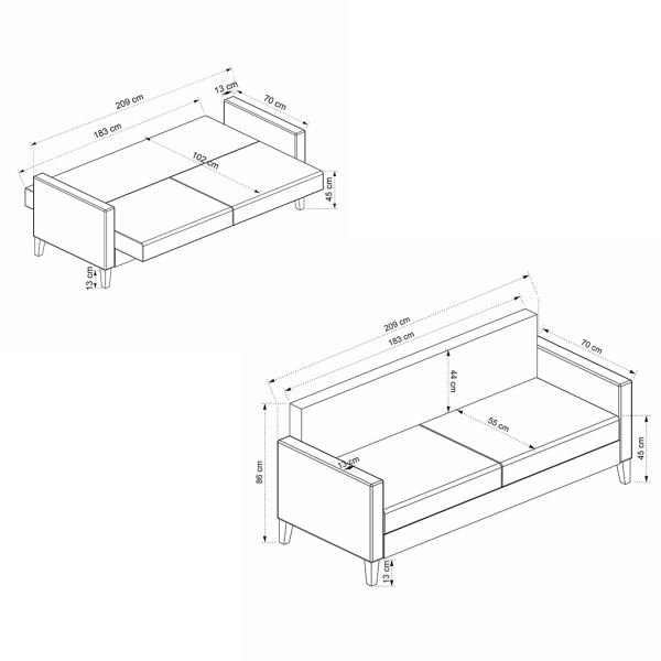 Alkon Three-Seater Sofa