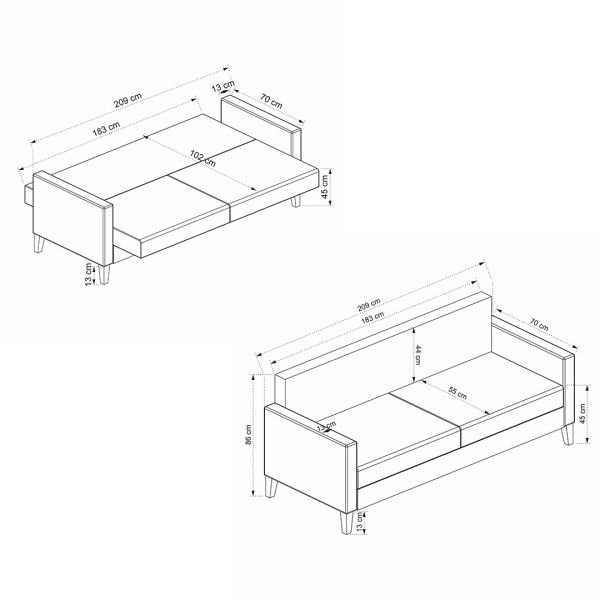 Zaden Three-seater Sofa