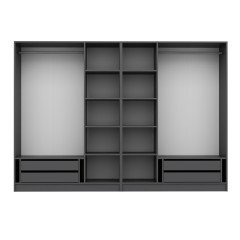 Minar Kale 6 Sections 4 Drawers Wardrobe Anthracite