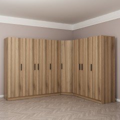 Minar Kale 8 Doors 4 O Corner Wardrobe Gold