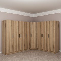 Minar Kale 8 Doors 4 O Corner Wardrobe Gold