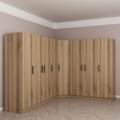 Minar Kale 8 Doors 4 O Corner Wardrobe Gold