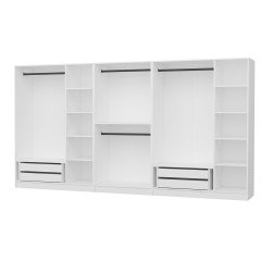 Minar Kale 8 Sections 4 Drawers Dressing Cabinet White