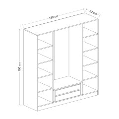 Mina Castle 180cm Dressing Cabinet - White