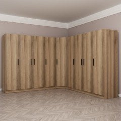 Minar Kale 9 Doors 4 O Corner Wardrobe Gold