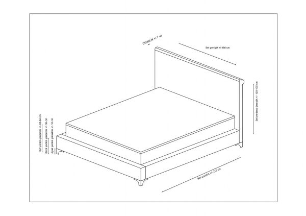 Deluxe Base+Headboard+Bed Gray