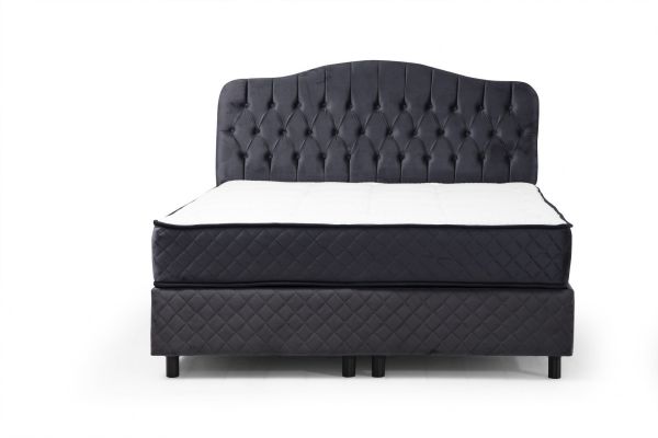 Vassi Bed Base + Headboard + Sonata Bed Anthracite