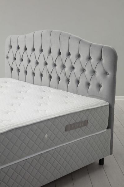 Vassi Bed Base+Headboard+Sonta Mattress Gray