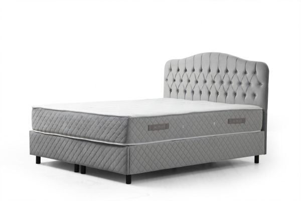 Vassi Bed Base+Headboard+Sonta Mattress Gray