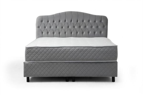 Vassi Bed Base+Headboard+Sonta Mattress Gray