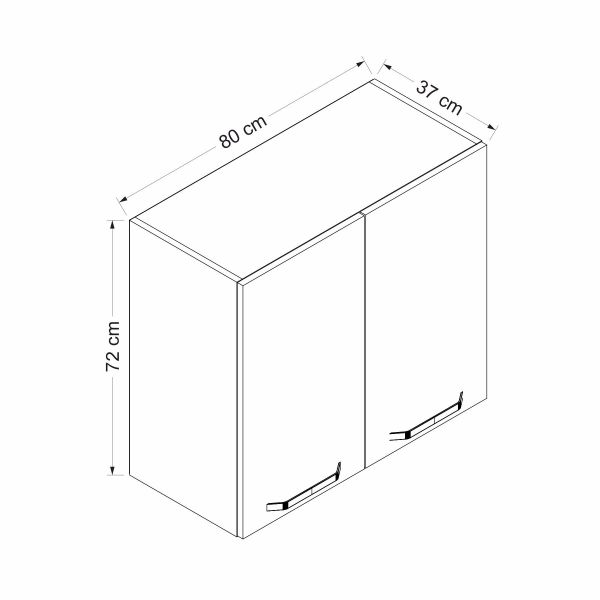 Minar Mutfak Modül Üst 2Dk1R 80Cm Dolap Byz Mebran C Antrasit