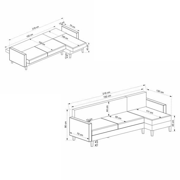 Polya Storage Base L Corner Sofa + Armchair Set