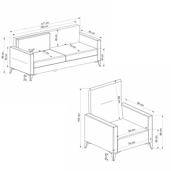 Crystal 3+1 Armchair Sofa Set