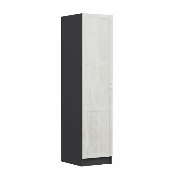 Minar Kale 1 Door Cabinet Anthracite - Antique White