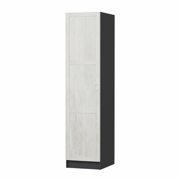 Minar Kale 1 Door Cabinet Anthracite - Antique White