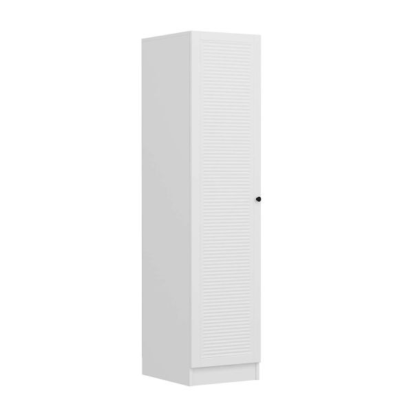 Minar Kale 1 Door Wardrobe White - White Shutter