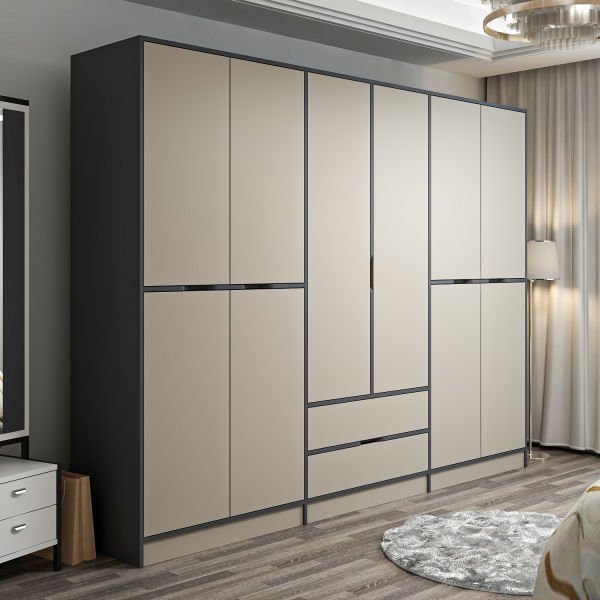 Elina 6 Door Cabinet - Anthracite/Sandstone