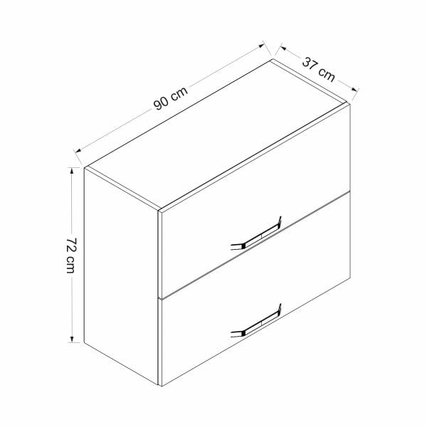 Minar Mutfak Modül Üst 2Yk1R 90Cm Dolap Byz Mebran C Byz