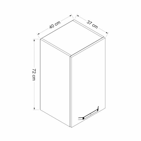 Minar Mutfak Modül Üst 1Dk2R 40Cm Dolap Byz Cam Mebran C Byz